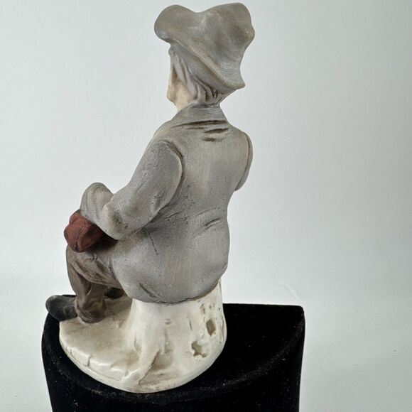 Porcelain Figurine Old Man Smoking Pipe Tobacco 5.5” T 1980s Figurine - Picture 4 of 10